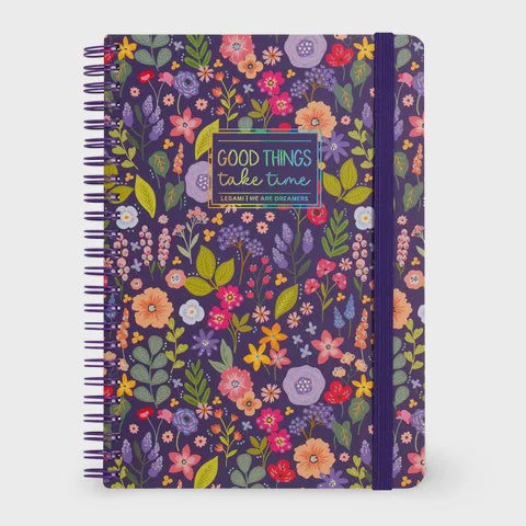 Lined Spiral Notebook - Flowers
