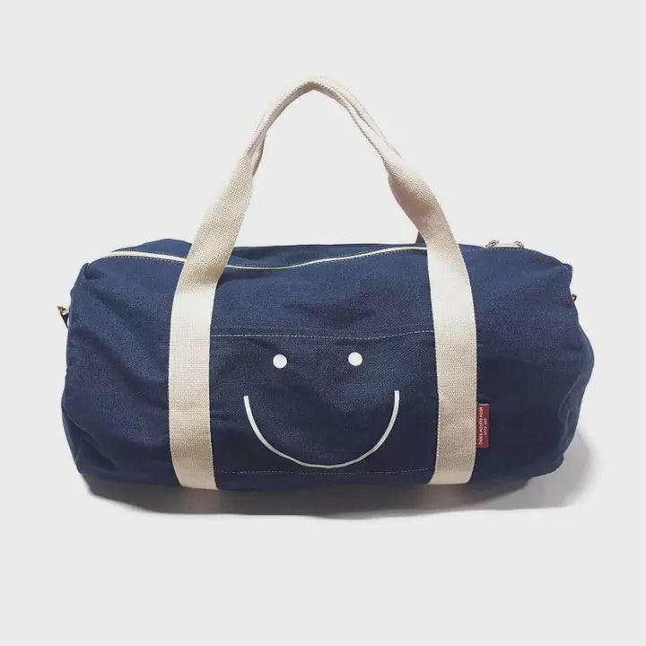 Denim Duffle Bag - Happy Face