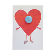 Greetings Card with Badge - Heart Costume