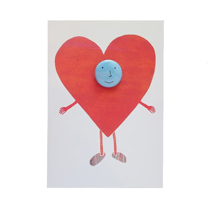 Greetings Card with Badge - Heart Costume