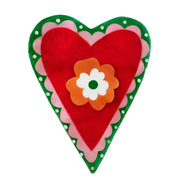 Capiz Shell Art Tile - Poppy - Red Heart