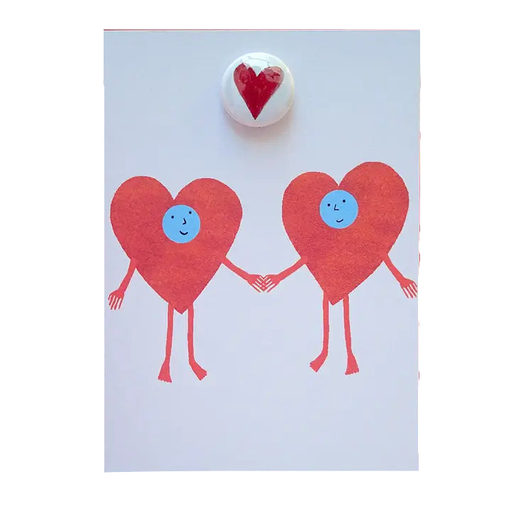 Greeting Card with Badge - Heart Couple
