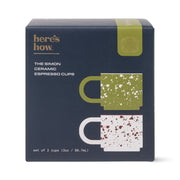 The Simon Set of 2 Espresso Cups - Cream & Olive