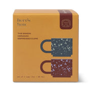 The Simon Set of 2 Espresso Cups - Burgundy & Navy