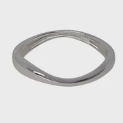 Thin Hinged Flow Bangle - Silver