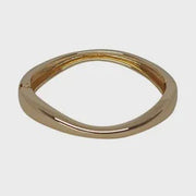 Thin Hinged Flow Bangle - Gold