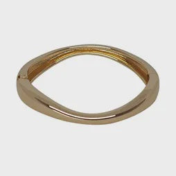 Thin Hinged Flow Bangle - Gold