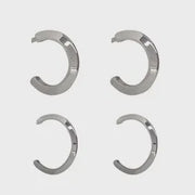 Folded Point Tube Hoop Earrings  (Pair) - Silver