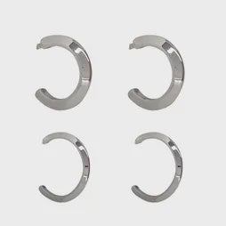 Folded Point Tube Hoop Earrings  (Pair) - Silver