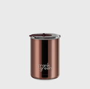355ml Chrome Ceramic Coffee Cup with Hinged Screw Lid - Chocolate / Chocolate