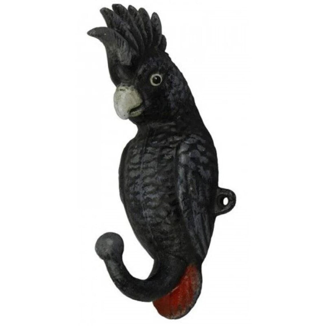 Cast Iron Hook - Red Tail Black Cockatoo