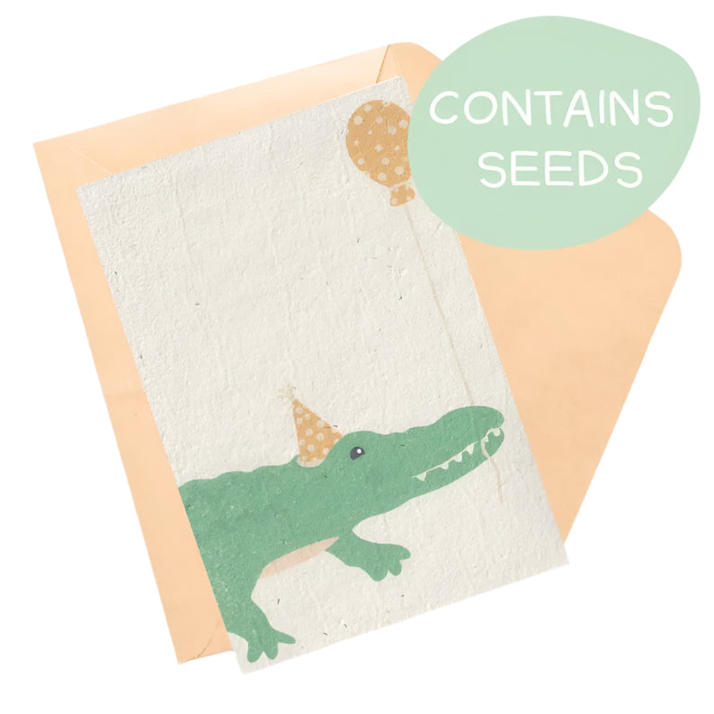 Plantable Card - Party Crocodile