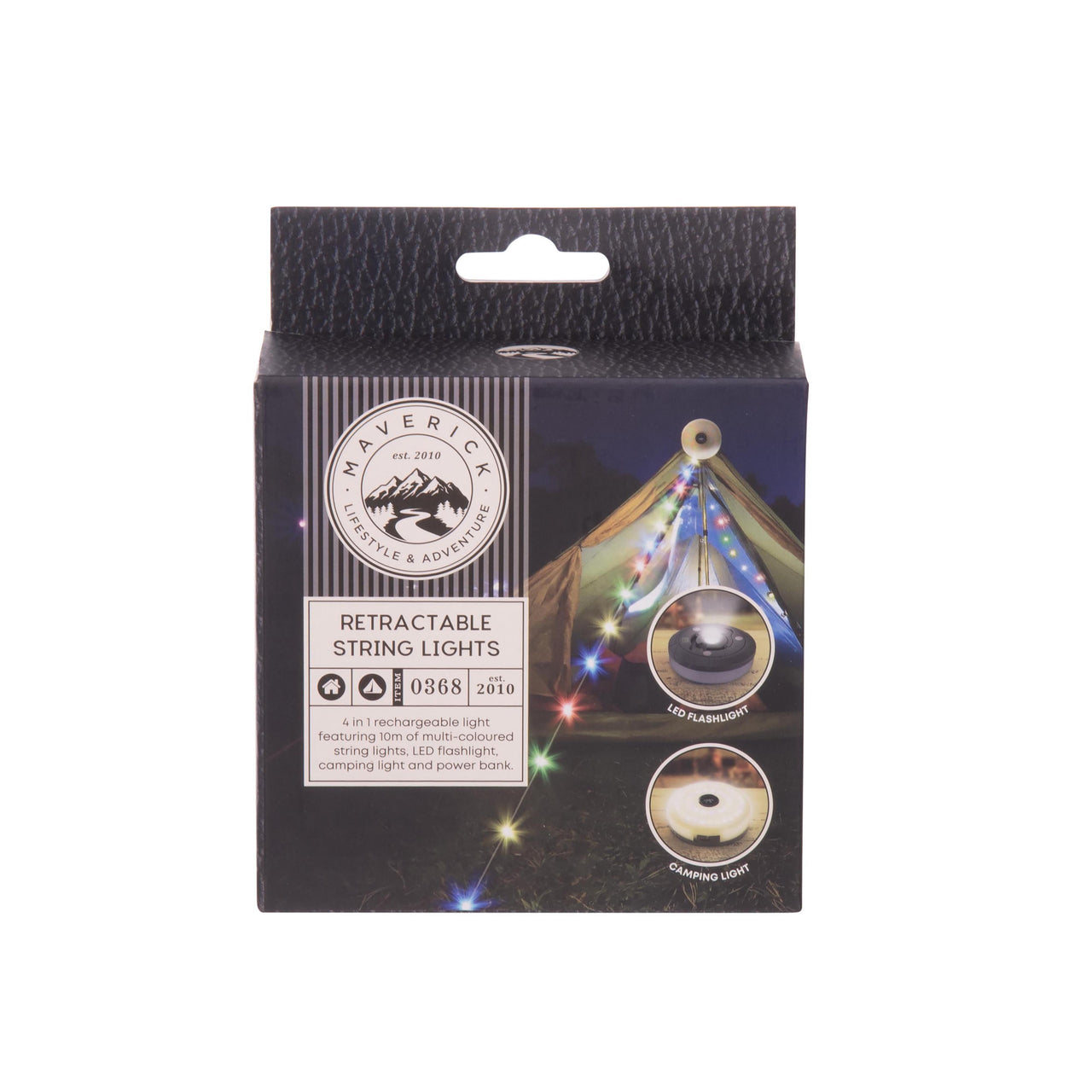 Retractable String Lights - Rainbow