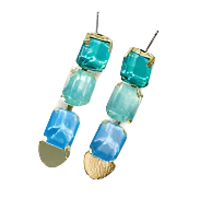 Adina Gem Stud Earrings - B Blue