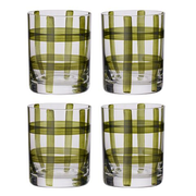 Max Glass Tumblers Set of 4 - Clear/Olive