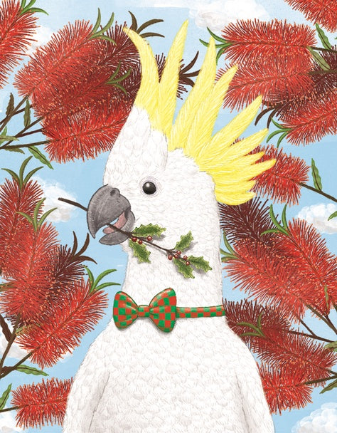 Cockatoo With Holly Card