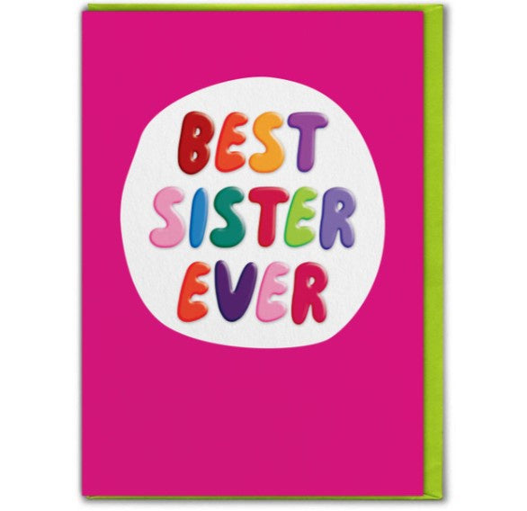 Best Sister Ever Pink Card