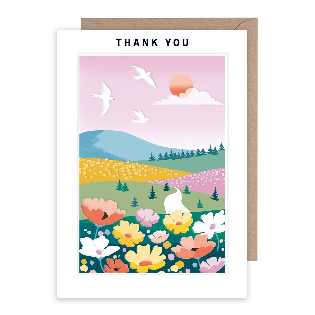 Thank You Flower Fields Card