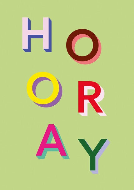 Hooray Block Letter Card