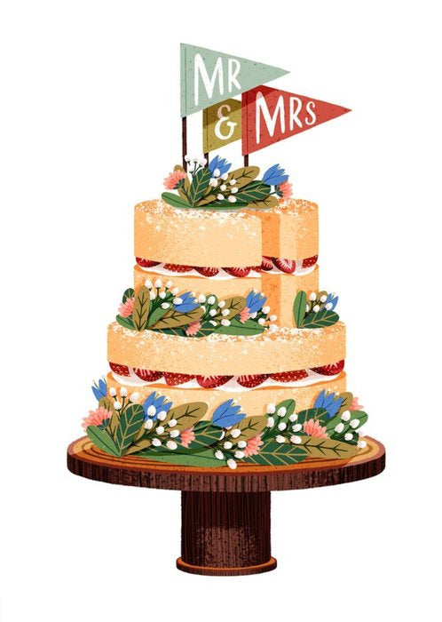 Mr & Mrs Wedding Cake Card