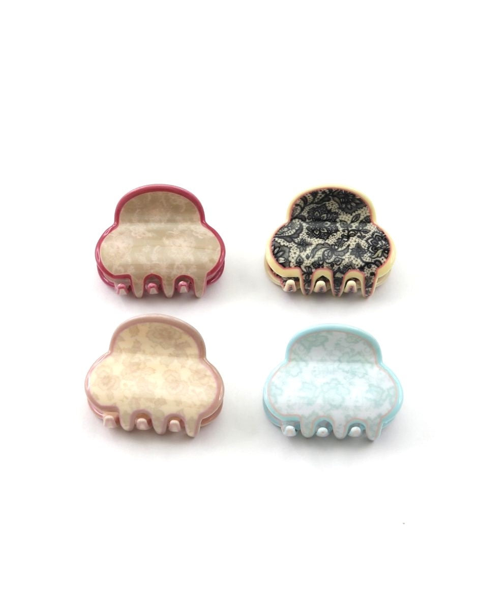 Hair Clips Small - Lace Print