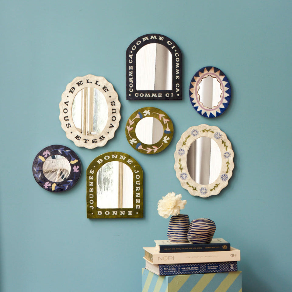 Capiz Shell Mirror - Have a Good Day