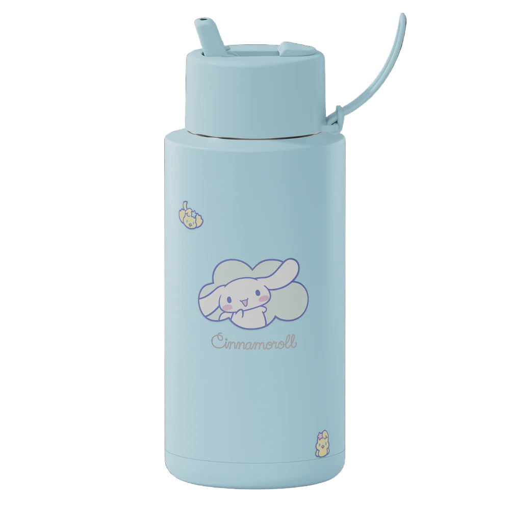 1L Ceramic Bottle + Flip Straw Lid - Cinnamoroll