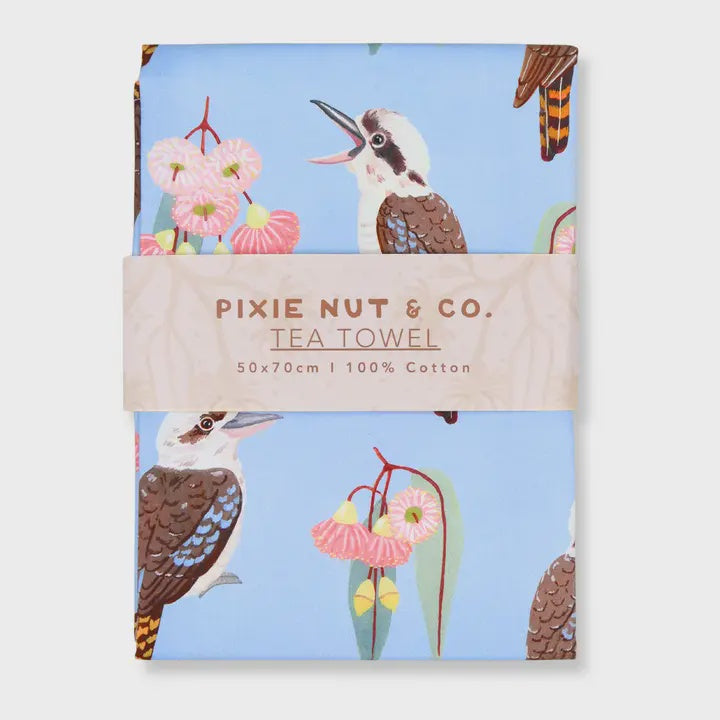 Australian Tea Towel - Kookaburra Gum Blossom