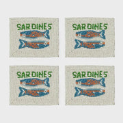 Sardines Beaded Coasters - Set of 4