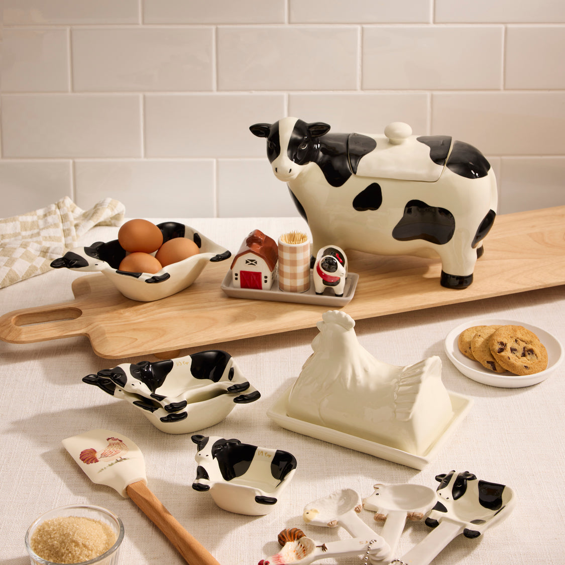 Homestead Hen Butter Dish White