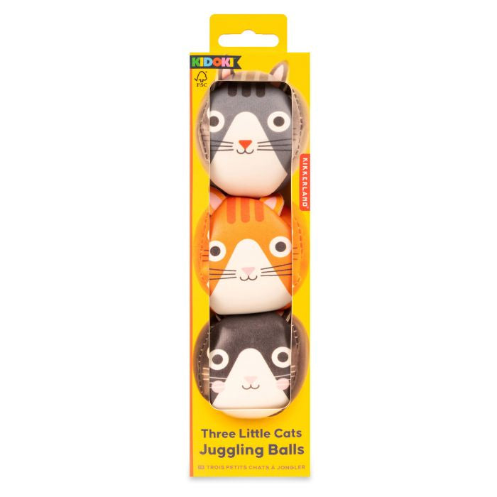 Three Cats Juggling Balls - Set of 3