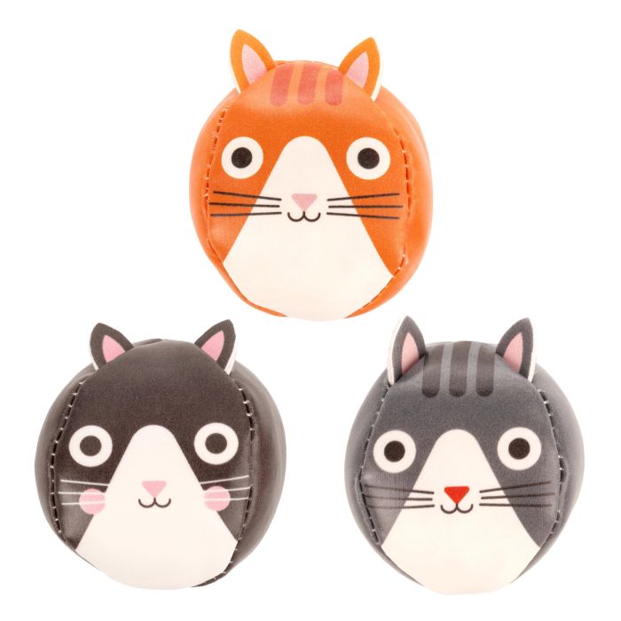 Three Cats Juggling Balls - Set of 3