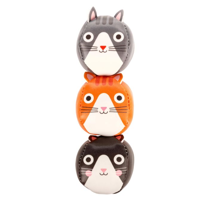 Three Cats Juggling Balls - Set of 3