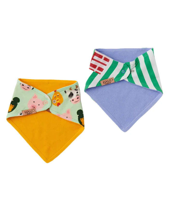 Organic Cotton Dribble Bib Set - Little Farmer