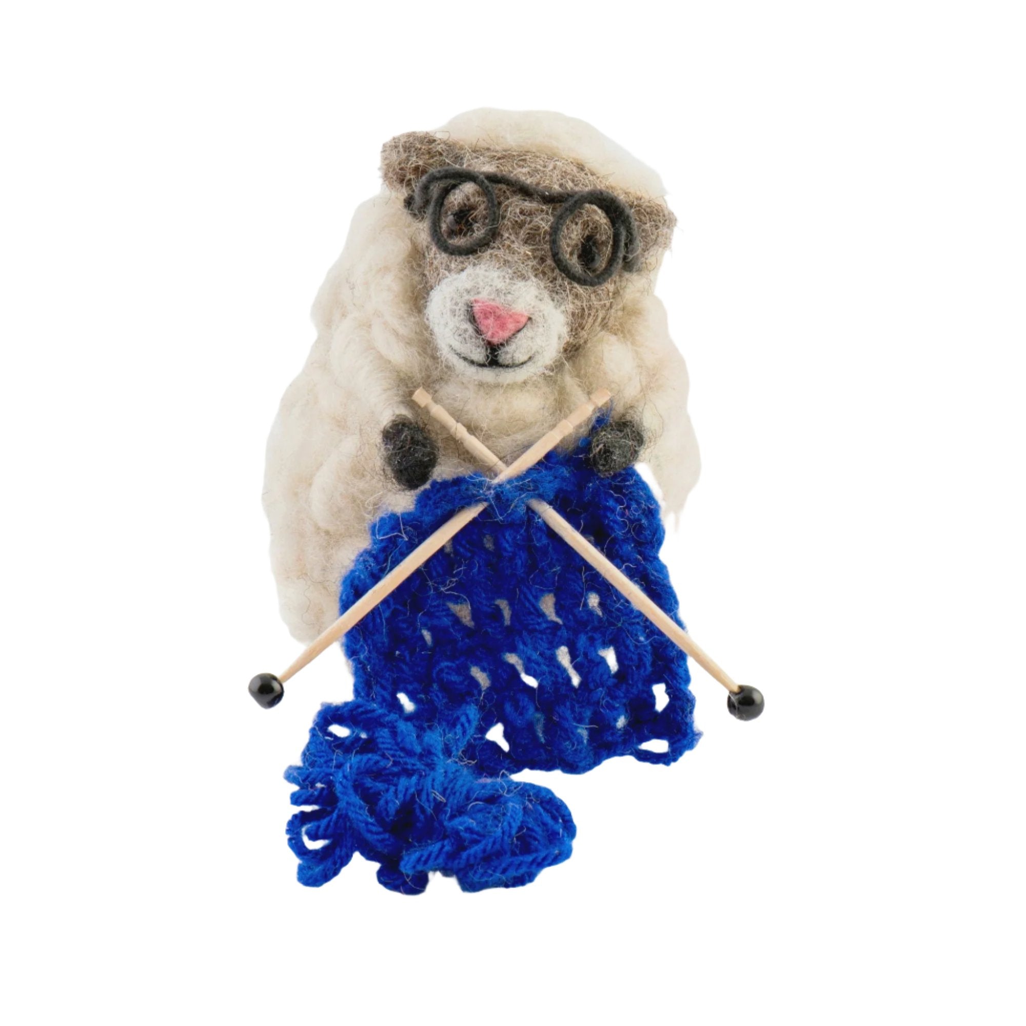 Felt Sheep - Knitting Nancy Blue