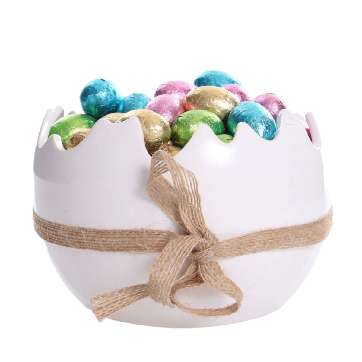 Cracked Egg Bowl with Jute Bow