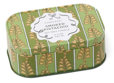 Cherie Printed Tin Candle - Smoked Pistachio
