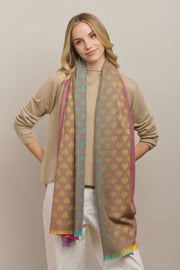 Faded Heart Scarf - Latte