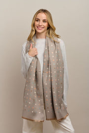 Mini Hearts Scarf - Latte