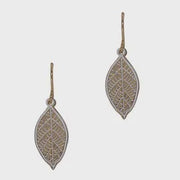 Two Tone Filigree Leaf Earrings - Gold/Silver