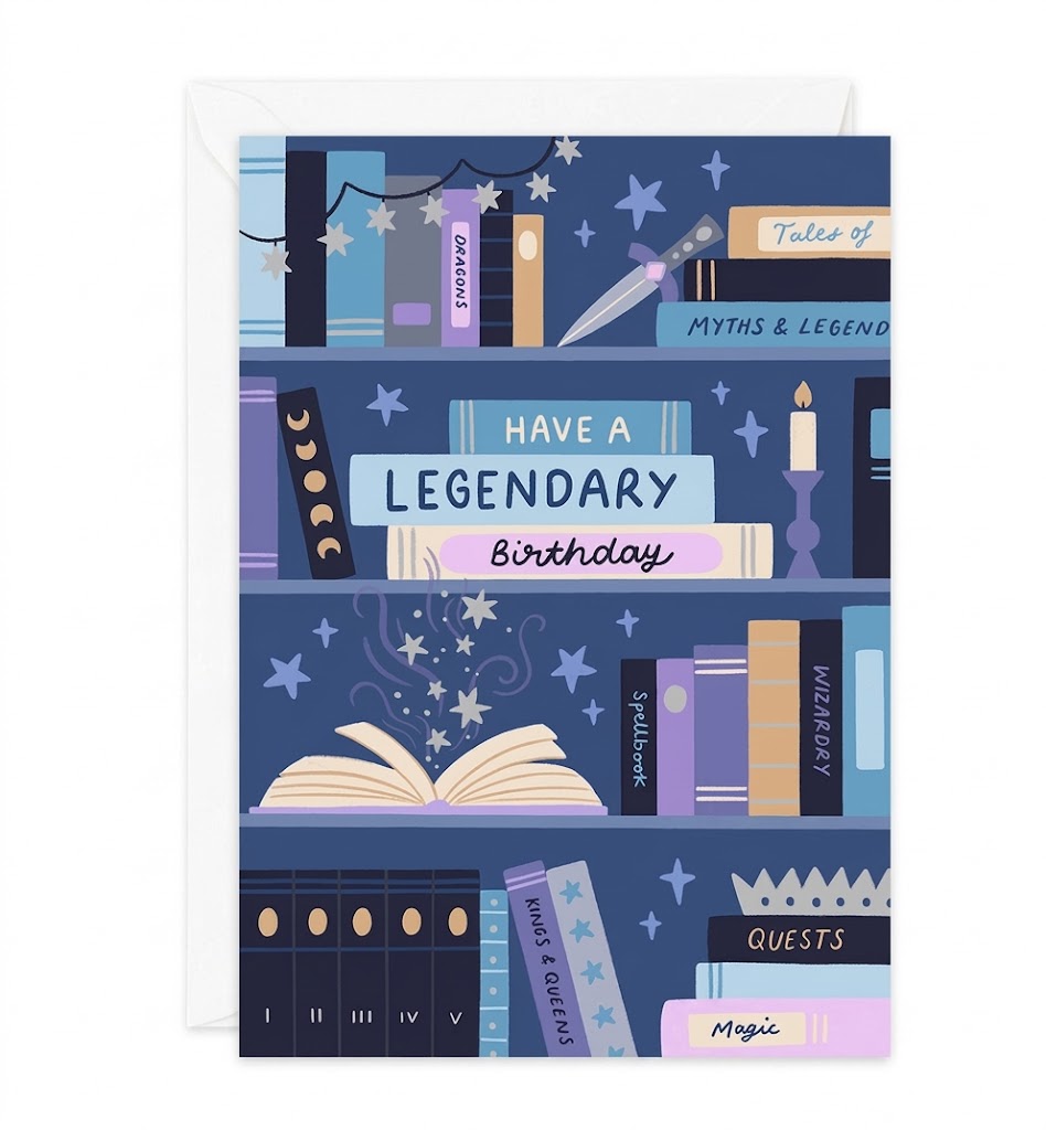 Legendary Book Birthday Card