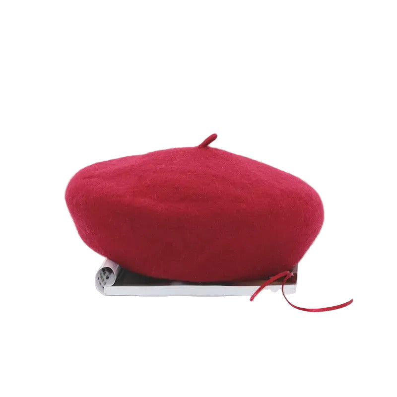 Woolen Beret - Dark Red