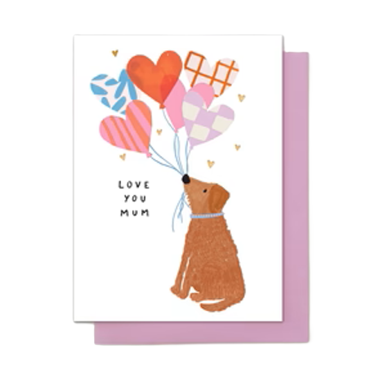 Love You Mum Dog Card