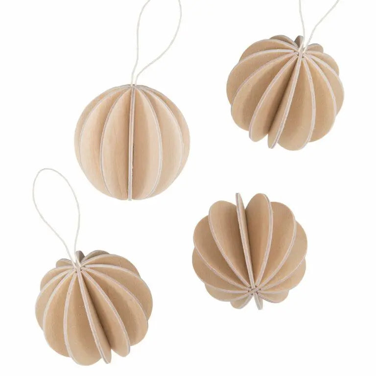 Lovi Wooden Christmas Baubles 6cm