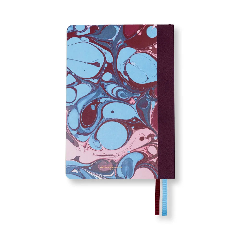 Softcover Journal - Burgundy Sky Marbling