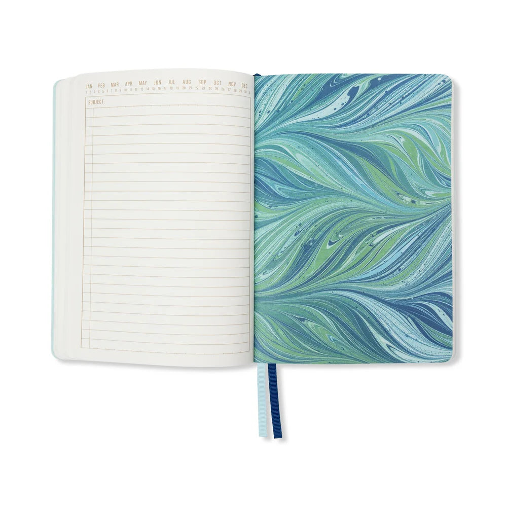 Softcover Journal - Teal Marbling
