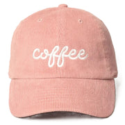 Embroidered Baseball Cap Corduroy - Coffee Mauve