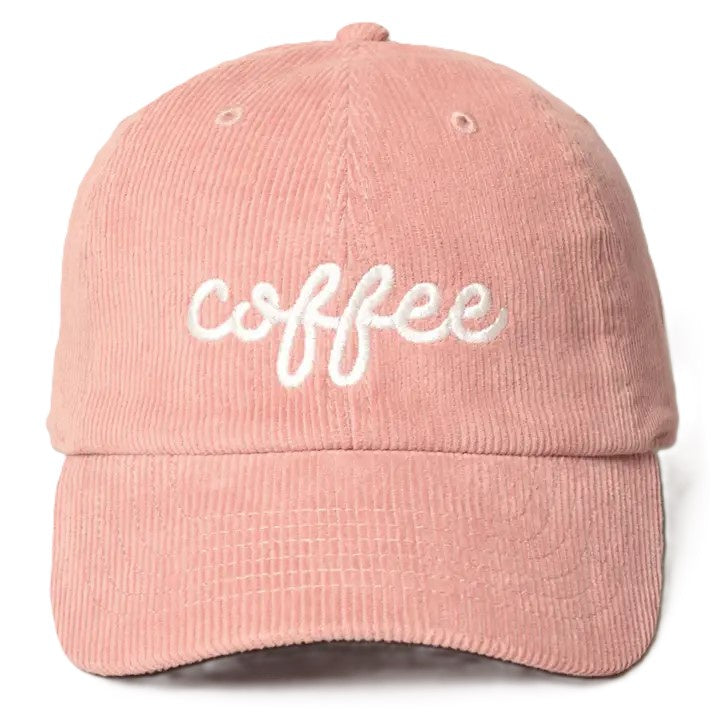 Embroidered Baseball Cap Corduroy - Coffee Mauve