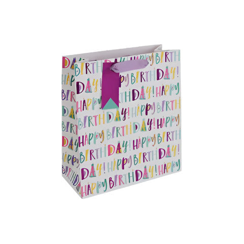 Medium Gift Bag - Birthday Text