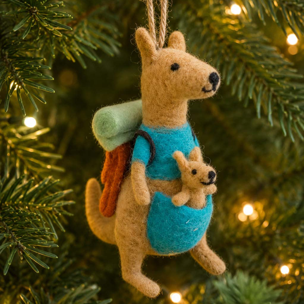 Felt Ornament - Kangaroo with Baby